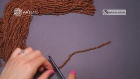 موی عروسک با کاموا — چسباندن موی عروسک بافتنی — Crochet doll hair