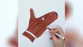 نقاشی حیوانات با کمک دست ترفند نقاشی کودکان