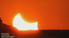 فیلم طلوع خورشید در حال کسوف بر فراز خلیج فارس