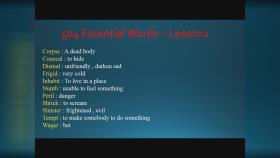 درس دوم کتاب 504 Essential Words