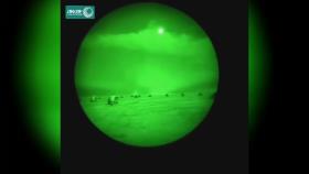 دوربین دید در شب پایگاه عین العسد در لحظه ی برخورد موشک هاا