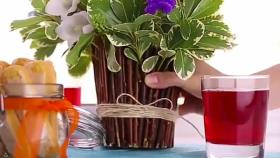 کافه هنر/// ساخت گلدان زیبا با لیوان و چوب
